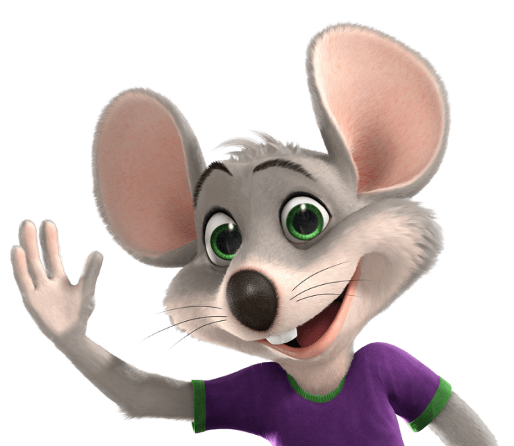 Chuck E Cheese waving hello