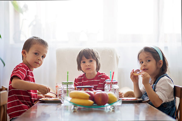Children eating a meal