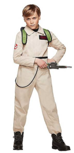 Boy dressed in Ghostbuster costume