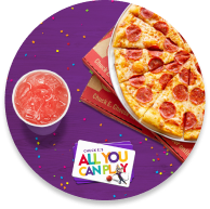 All you can play pass, pizza, and drinks