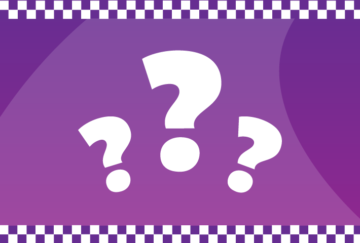 3 question marks on a purple background