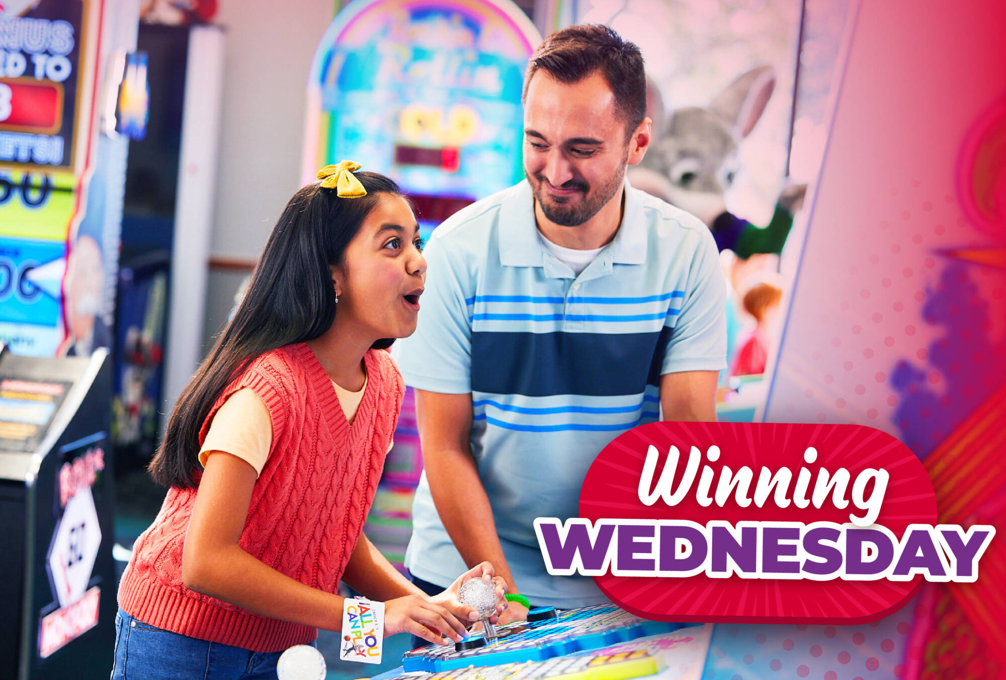 "Winning Wednesday" Father and daughter playing a game