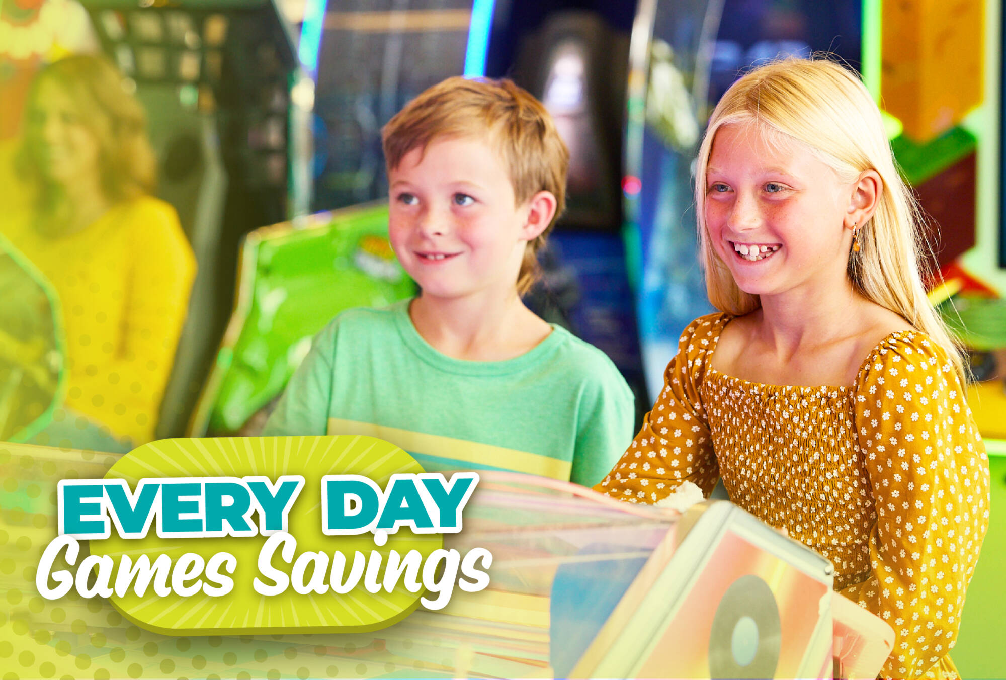 "Every Day Games Savings" kids enjoying a game