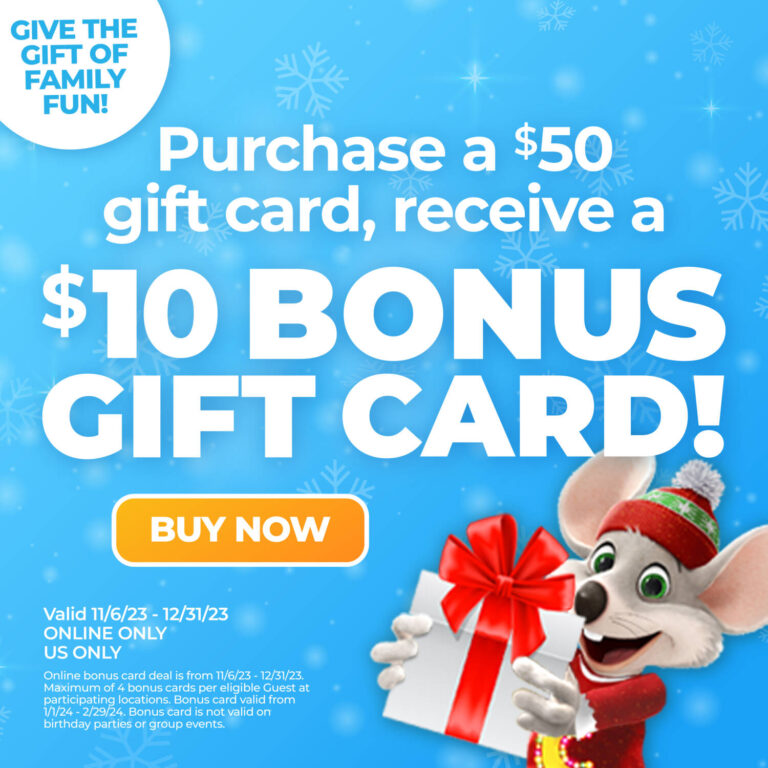 Gift Cards Gift Certificates Chuck E. Cheese