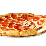 pepperoni pizza with stuffed crust