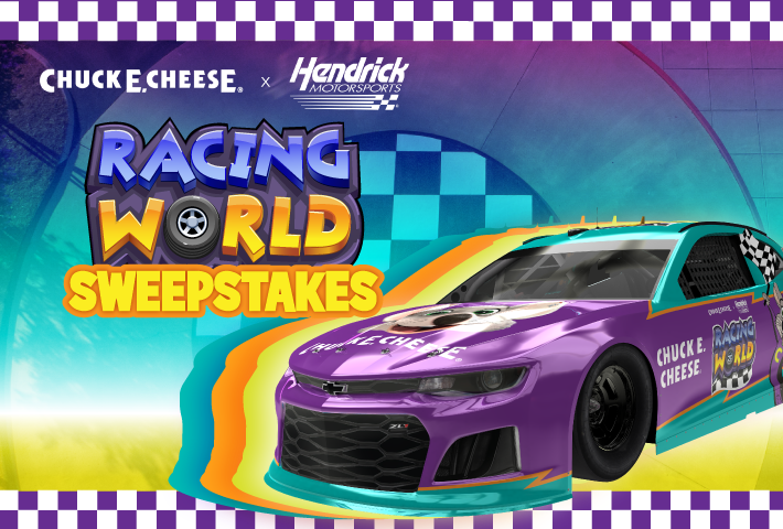 racing world logo and purple racing car