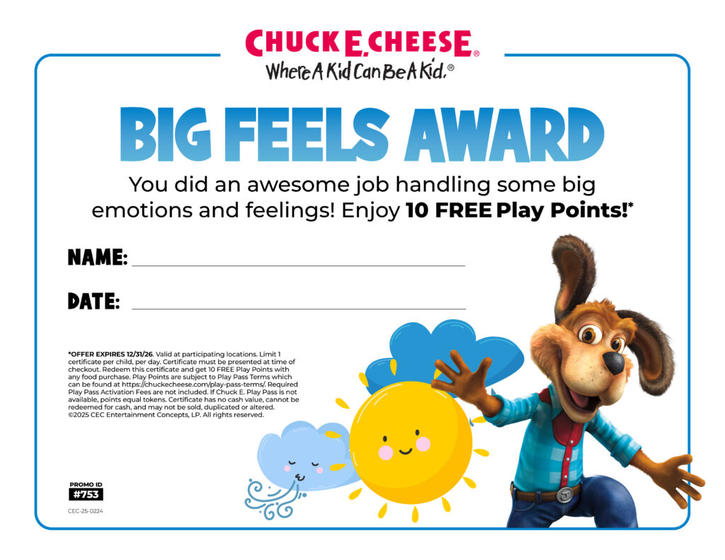 Award certificate for emotional achievement
