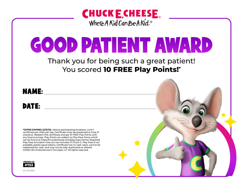 Award certificate for good behavior