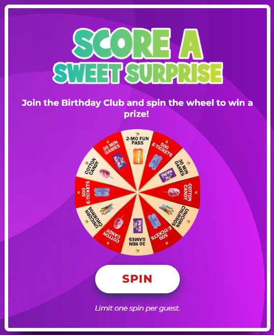 join the birthday club and win prizes