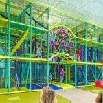 Colorful indoor play structure for kids.