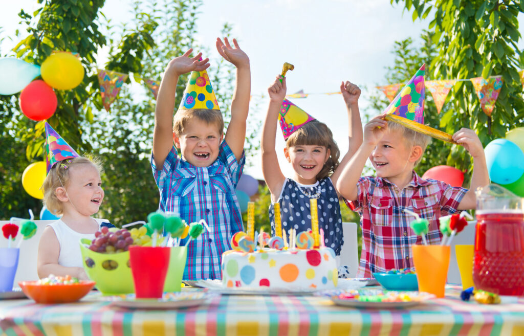 Group of children having fun at a birthday party
