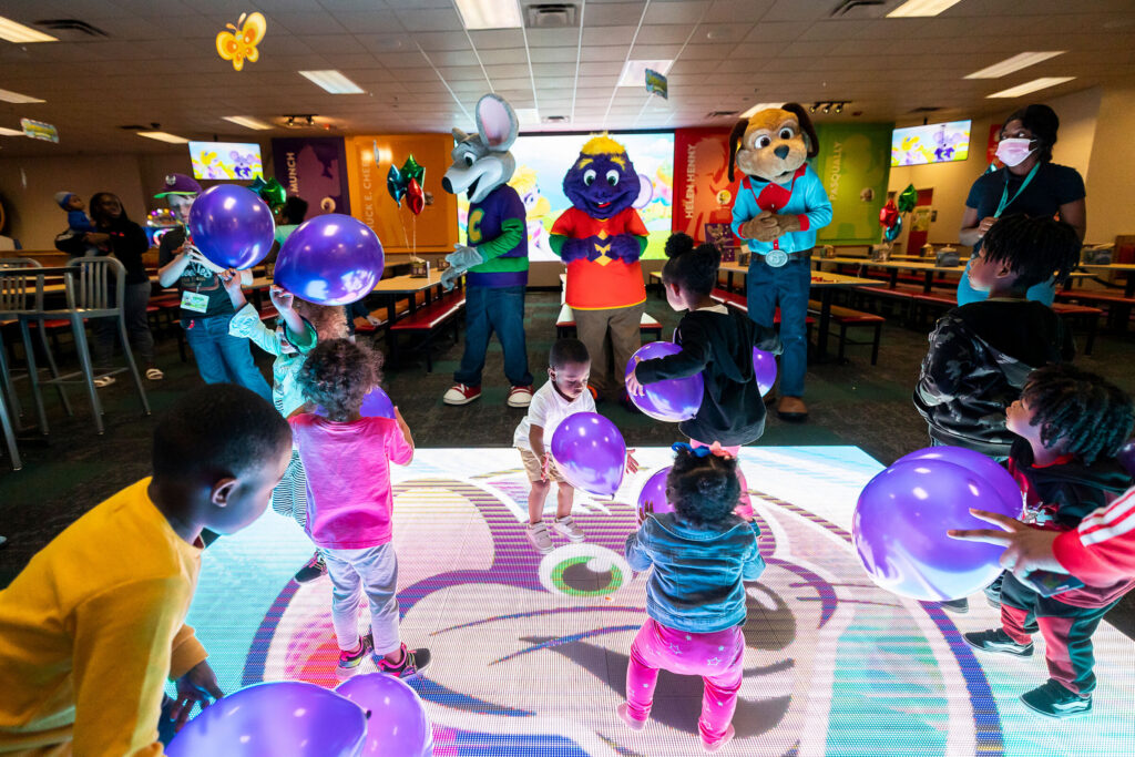Kids on the Trampoline Zone at Chuck&nbsp;E.&nbsp;Cheese — available as a birthday party add-on at select locations