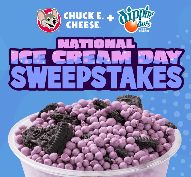 National Ice Cream Day Sweepstakes at Chuck E. Cheese — enter for a chance to win