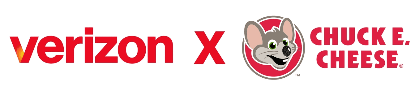 Verizon and Chuck E. Cheese logos side by side