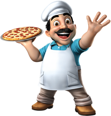 Pasqually spinning a pizza