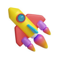a decorative rocket ship
